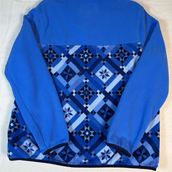 Lands End Women's 3/4 Snap-up Pullover Fleece Blue Size XL - Picture 8 of 9